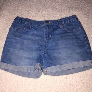 Light blue denim shorts